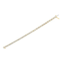 10K Yellow Gold 4.0 Cttw Alternating Baguette & Round Cut Diamond Bezel- & Prong-Set 7