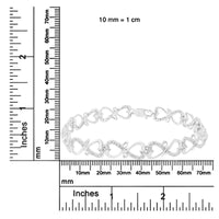 .925 Sterling Silver 1/3 Cttw Round-Cut Diamond Double Heart Infinity Link 7.25