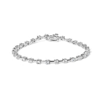 14K White Gold 2.00 Cttw Diamond Bar and Link Tennis Bracelet (H-I Color, SI1-SI2 Clarity) - 7