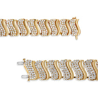 14K Gold 15.0 Cttw Diamond Chevron Wave 7.25