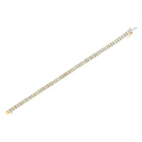 14KT Yellow Gold 4.0 Cttw Baguette & Round Brilliant-Cut Diamond Channel & Prong-Set Tennis Bracelet (H-I Color, SI2-I1 Clarity) - 7
