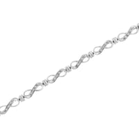 .925 Sterling Silver 1/6 Cttw Diamond Accent Infinity Link Bracelet (I-J Color, I3 Promo Clarity) - 7