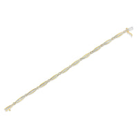 14K Yellow Gold 2.0 Cttw Round Brilliant-Cut & Baguette Cut Diamond Bezel and Tapered Link 7