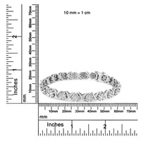 14K White Gold 6-1/3 Cttw Round Brilliant-Cut Diamond Round Cluster & X-Link 7