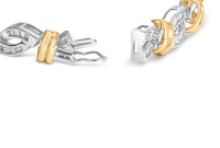 14k Two Toned Gold 2.00 Cttw Diamond Bypass and Swirl Link Bracelet (H-I Color, SI1-SI2 Clarity) - 7