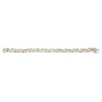 14k Two Toned Gold 2.00 Cttw Diamond Bypass and Swirl Link Bracelet (H-I Color, SI1-SI2 Clarity) - 7