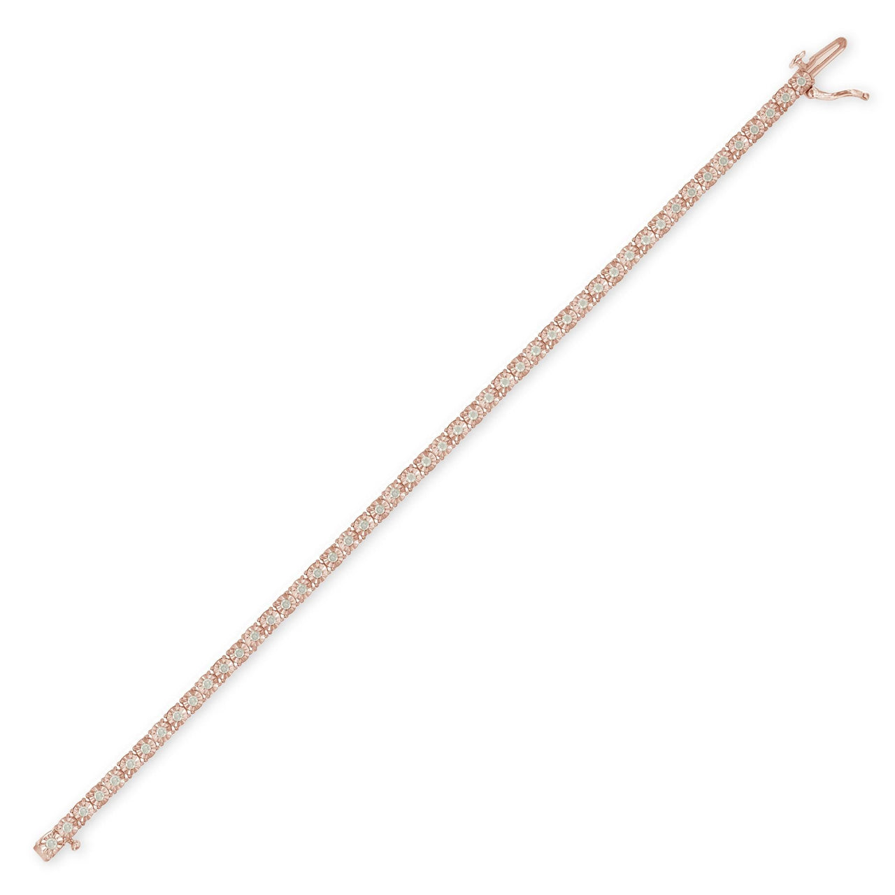 .925 Sterling Silver 1.0 Cttw Diamond Miracle Tennis Bracelet (I-J Color, I3 Clarity)