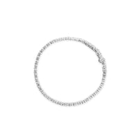 10k White Gold 1.0 Cttw Round-Cut Diamond Miracle Plate Tennis 7
