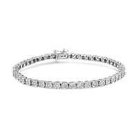 10k White Gold 1.0 Cttw Round-Cut Diamond Miracle Plate Tennis 7