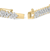 14K Yellow Gold 4.00 Cttw Diamond Trio Cluster Link Bracelet (H-I Color, I1-I2 Clarity) - 7