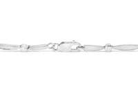 18K White Gold Diamond Accent 3 Stone Link 7