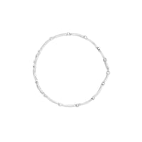18K White Gold Diamond Accent 3 Stone Link 7