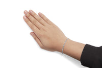 18K White Gold Diamond Accent 3 Stone Link 7