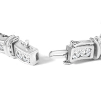 14K White Gold 6 3/4 Cttw Diamond 4 Stone Link Bracelet (H-I Color, I1-I2 Clarity) - 7
