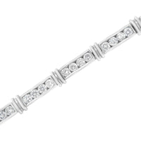 14K White Gold 6 3/4 Cttw Diamond 4 Stone Link Bracelet (H-I Color, I1-I2 Clarity) - 7