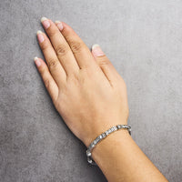 14K White Gold 6 3/4 Cttw Diamond 4 Stone Link Bracelet (H-I Color, I1-I2 Clarity) - 7