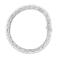 14K White Gold 2 1/5 Cttw Princess Diamond Box Link with Milgrain Tennis Bracelet (H-I Color, SI1-SI2 Clarity) - 6