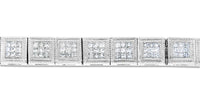 14K White Gold 2 1/5 Cttw Princess Diamond Box Link with Milgrain Tennis Bracelet (H-I Color, SI1-SI2 Clarity) - 6