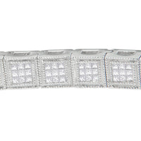 14K White Gold 2 1/5 Cttw Princess Diamond Box Link with Milgrain Tennis Bracelet (H-I Color, SI1-SI2 Clarity) - 6