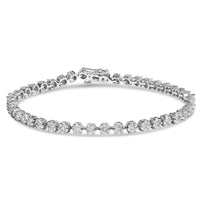 14K White Gold Round-Cut 2.00 cttw Diamond Link Bracelet (H-I Color, I1-I2 Clarity)
