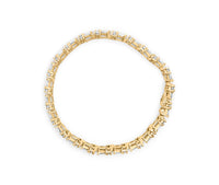 14K Yellow Gold 10 1/2 Cttw Diamond Tapered Baguette Sunburst Link Bracelet (H-I Color, SI1-SI2 Clarity) - Size 7.25