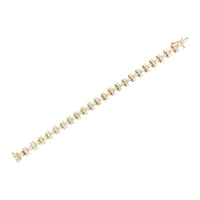 14K Yellow Gold 10 1/2 Cttw Diamond Tapered Baguette Sunburst Link Bracelet (H-I Color, SI1-SI2 Clarity) - Size 7.25
