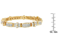 14K Yellow Gold Multi--Cut Diamond Ties of Love Eternity Bracelet(11.25 cttw,G-H Color,VS1-VS2 Clarity)