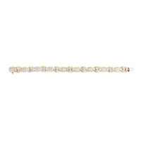 14K Yellow Gold 9 7/8 Cttw Princess and Baguette Diamond Bow and Box Link Tennis Bracelet (G-H Color, VS1-VS2 Clarity) - 7