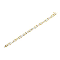 14K Yellow Gold 9.0 Cttw Diamond Alternating Bow and Box Link Bracelet (G-H Color, VS1-VS2 Clarity)- 7