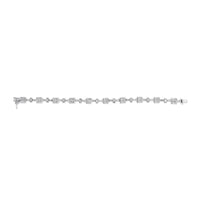 14K White Gold 5 3/4 Cttw Princess and Baguette Diamond Alternating Tapered Link and Box Line Bracelet (H-I Color, SI1-SI2 Clarity) -7