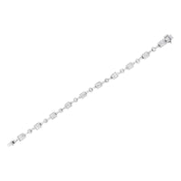14K White Gold 5 3/4 Cttw Princess and Baguette Diamond Alternating Tapered Link and Box Line Bracelet (H-I Color, SI1-SI2 Clarity) -7
