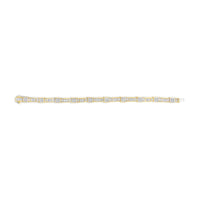 14K Yellow Gold 7.0 Cttw Baguette Cut Diamond Alternating Box and Wave Link Bracelet (G-H Color, VS1-VS2 Clarity) - 7