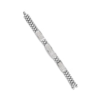 14K White Gold 12.0 Cttw Men's Invisible Set Princess Diamond Tennis Bracelet (G-H Color, VS1-VS2 Clarity) - Size 8.5