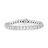 .925 Sterling Silver 1/4 Cttw Miracle Set Round Diamond Composite Open Linked Composite Line Bracelet (I-J Color, I3-Promo Clarity) - 7.5