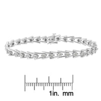 .925 Sterling Silver 1/4 cttw Miracle Set Diamond Sleek and Open 