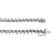 .925 Sterling Silver 1/4 cttw Miracle Set Diamond S Curve Link Bracelet (I-J Color, I3 Clarity) -7