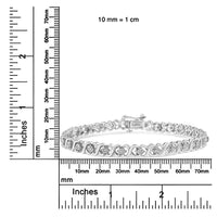 .925 Sterling Silver 1/6 Cttw Miracle Set Diamond Infinity Link and Station Tennis Bracelet (I-J Color, I3 Clarity) - 7.25 