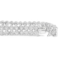 .925 Sterling Silver 2.0 Cttw Miracle Set Diamond 2 Row Link Bracelet - 7