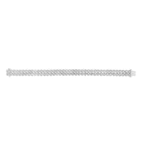 .925 Sterling Silver 2.0 Cttw Miracle Set Diamond 2 Row Link Bracelet - 7