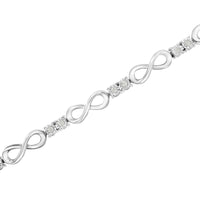.925 Sterling Silver 1/4 cttw Miracle Set Diamond Infinity Link Bracelet (I-J Color, I3-Promo Clarity) - 7.25