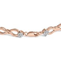 10K Rose Gold Plated .925 Sterling Silver 1/2 Cttw Diamond Infinity Link Tennis Bracelet (H-I Color, I2-I3 Clarity) -7”