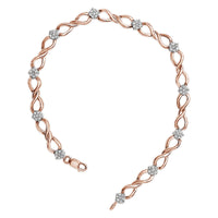10K Rose Gold Plated .925 Sterling Silver 1/2 Cttw Diamond Infinity Link Tennis Bracelet (H-I Color, I2-I3 Clarity) -7”