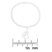 .925 Sterling Silver 1/4 Cttw Diamond-Accented Heart and Ribbon Charm 7