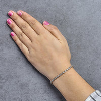 .925 Sterling Silver 1.0 Cttw Miracle Set Diamond Heart-Link 7