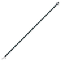 Black Rhodium over .925 Sterling Silver 1.0 Cttw Miracle Set Diamond Heart-Link 7