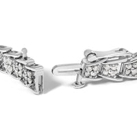 10k White Gold 2 cttw Diamond Fan-Shaped Link Tennis Bracelet (I-J Clarity, I3 Color) - Size 7.25