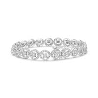 .925 Sterling Silver 1/2 Cttw Diamond Nested Circle Miracle Set Open Wheel 7