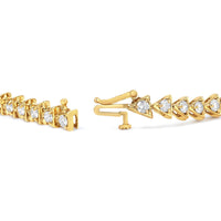 10K Yellow Gold Plated .925 Sterling Silver 3.0 Cttw Diamond Triangle Link Tennis Bracelet (I-J Color, SI2-I1 Clarity) - Size 7.25