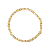 10K Yellow Gold Plated .925 Sterling Silver 3.0 Cttw Diamond Triangle Link Tennis Bracelet (I-J Color, SI2-I1 Clarity) - Size 7.25