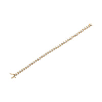 10K Yellow Gold Plated .925 Sterling Silver 3.0 Cttw Diamond Triangle Link Tennis Bracelet (I-J Color, SI2-I1 Clarity) - Size 7.25